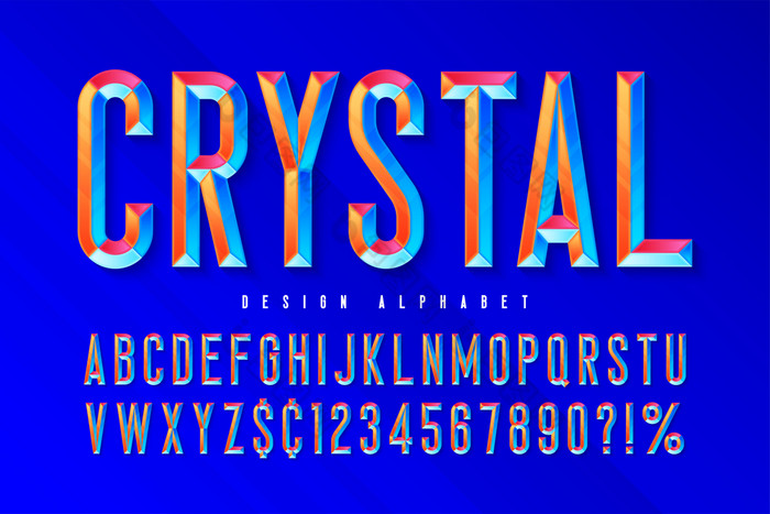 水晶显示字体。与方面字母信和数字斯沃琪颜色控制水晶显示字体。与方面字母信和数字