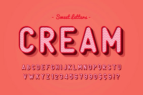 向量甜蜜的糖果字体字母字体信和数字排版向量甜蜜的糖果字体字母字体信和