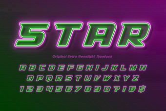 霓虹灯光字母五彩缤纷的额外的发光的字体。独家斯沃琪颜色控制霓虹灯光字母五彩缤纷的额外的发光的字体。
