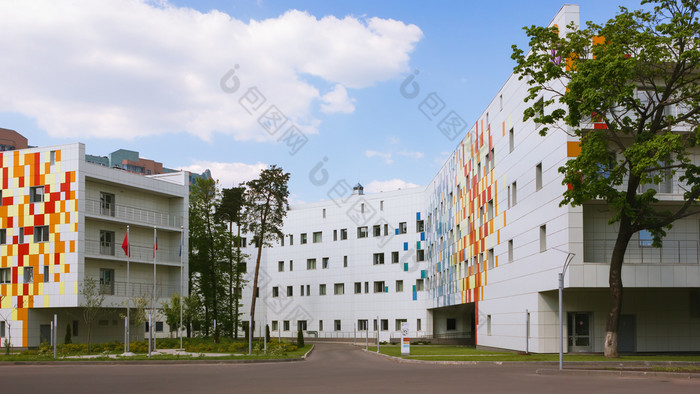 拉面莫斯科地区俄罗斯五月区域中心母亲和童年视图的新建筑的区域围产期中心的领土的区医院校园