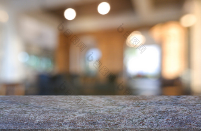 空大理石石头表格前面摘要模糊背景餐厅咖啡馆和咖啡商店室内可以使用为显示蒙太奇你的产品图像