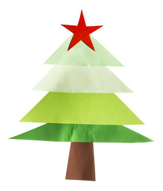 圣诞节松树使纸孤立的折纸圣诞节树白色