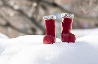 小红色的圣诞节<strong>靴子</strong>雪小红色的圣诞节<strong>靴子</strong>