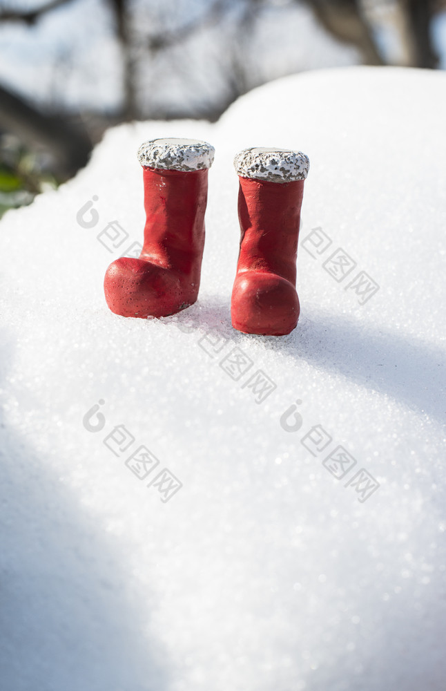 圣诞节靴子雪圣诞节靴子