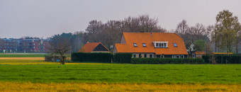 大农民房子的农村典型的荷兰体系结构