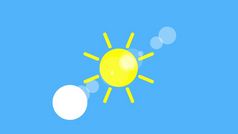 阳光图标动画与蓝色的背景图标设计视频动画明亮的太阳孤立的卡通动画阳光图标动画与蓝色的背景图标设计视频动画明亮的太阳孤立的卡通动画