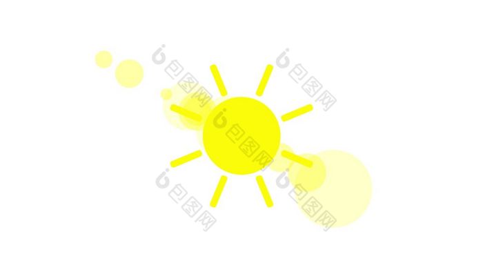 阳光图标动画与白色背景图标设计视频动画明亮的太阳孤立的卡通动画阳光图标动画与白色背景图标设计视频动画明亮的太阳孤立的卡通动画