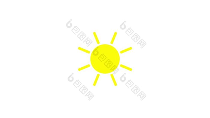阳光图标动画与白色背景图标设计视频动画明亮的太阳孤立的卡通动画阳光图标动画与白色背景图标设计视频动画明亮的太阳孤立的卡通动画
