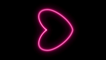 粉红色的爱霓虹灯标志打心动画视频镜头循环现实的动画粉红色的爱霓虹灯标志打心动画视频镜头循环现实的动画