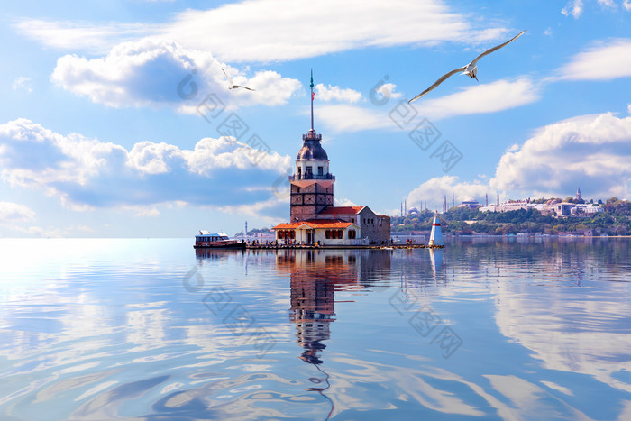 利安得rsquo塔的马尔马拉海的博斯普鲁斯海峡伊斯坦布尔利安得rsquo塔的马尔马拉海的博斯普鲁斯海峡伊斯坦布尔