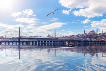 盐土植物地铁桥和<strong>著名的</strong>清真寺伊斯坦布尔火鸡盐土植物地铁桥和<strong>著名的</strong>清真寺伊斯坦布尔火鸡