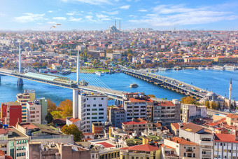 视图的盐土植物地<strong>铁桥</strong>的阿塔土尔克桥和的Sultanahmet区伊斯坦布尔视图的盐土植物地<strong>铁桥</strong>的阿塔土尔克桥和的Sultanahmet区伊斯坦布尔