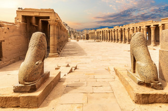 狮子雕像寺庙伊西斯菲莱阿斯旺埃及狮子雕像寺庙伊西斯菲莱阿斯旺埃及
