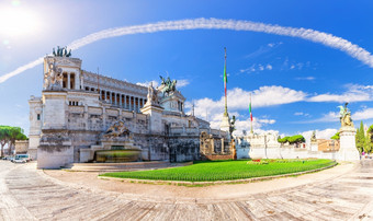 维多利亚坛的祖国视图从威尼斯广场罗马意大利