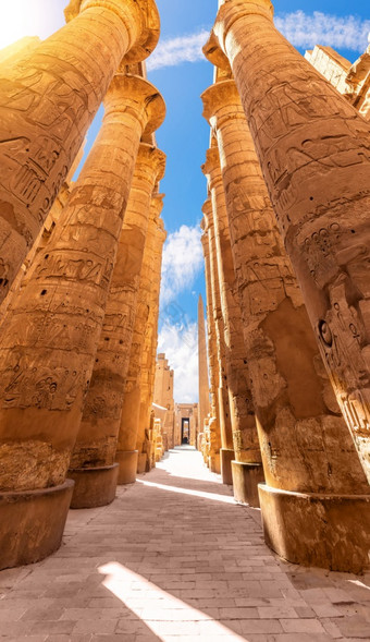 列的多柱式建筑大厅柱子点缀卡纳克寺庙卢克索埃及列的多柱式建筑大厅柱子点缀卡纳克寺庙卢克索埃及