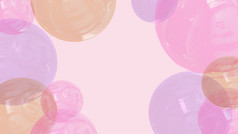 摘要卡哇伊插图与几何气球模式软柔和的梯度粉红色的软背景概念为事件假期庆祝活动