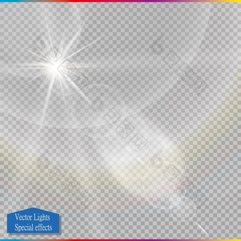 向量透明的阳光特殊的镜头耀斑光效果断续器向量透明的阳光特殊的镜头耀斑光效果