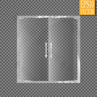玻璃门孤立的透明的背景向量插图玻璃门孤立的透明的背景向量插图