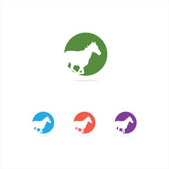 马向量标志设计色彩斑斓的骑动物野生自然插图