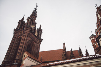 安妮rsquo教堂和圣贝尔纳的修道院维尔纽斯立陶宛旅游冬天季节