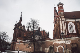 安妮rsquo教堂和圣贝尔纳的修道院维尔纽斯立陶宛<strong>旅游</strong>冬天季<strong>节</strong>