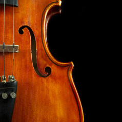 一个系列特写镜头照片小提琴采取