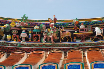 屋顶雕塑程勋腾中国人寺庙马六甲海峡城市这的最古老的功能寺庙马来西亚被也历史网站参观了许多游客每一个一年