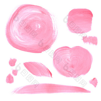 集摘要模板为文本手画水粉画的纹理的刷矩形圆广场条纹点心粉红色的颜色为婚礼邀请卡片海报集摘要模板为文本