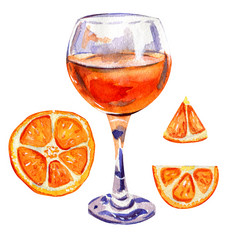 新鲜的集片橙色玻璃照明汁夏天柑橘类异国情调的喝明亮的多汁的鸡尾酒画水彩橙色新鲜的集夏天柑橘类异国情调的喝