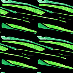 无缝的摘要模式绿色几何形状黑色的背景对比有节奏的点缀与玉米叶子无缝的摘要模式