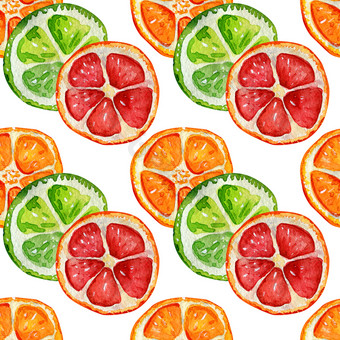 无缝的模式与橙色<strong>葡萄</strong>柚和石灰块地中海<strong>水果</strong>孤立的柑橘类<strong>水果</strong>无缝的模式与橙色<strong>葡萄</strong>柚和石灰