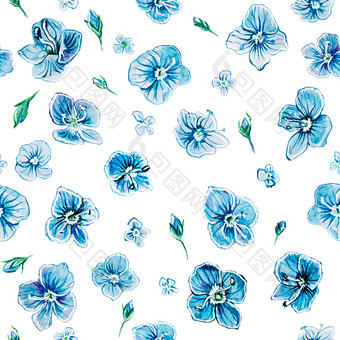 无缝的模式与<strong>野花</strong>维罗妮卡小蓝色的花白色背景的概念春天布鲁姆无缝的模式与<strong>野花</strong>维罗妮卡