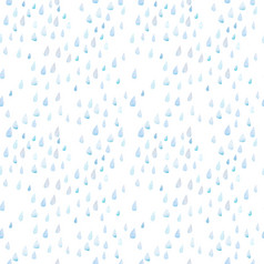 无缝的模式与大雨滴white-blue卡通雨白色背景软圆形的水彩形状与纸纹理孩子们rsquo点缀为纺织品无缝的模式与大雨滴