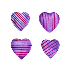 集水彩紫罗兰色的心精致的淡紫色背景与纸纹理与粉红色的垂直水平和对角行为婚礼邀请和设计为情人节rsquo一天集水彩紫罗兰色的心