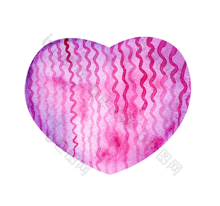 水彩粉红色的心形的模式精致的淡紫色背景与纸纹理和波浪行为婚礼邀请和设计为情人节rsquo一天水彩粉红色的心形的模式