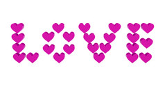 粉红色的心集词爱概念插图