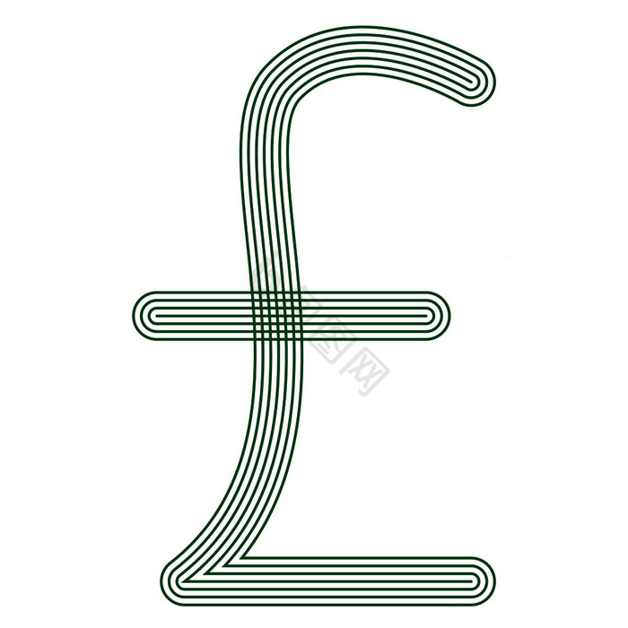 埃及英镑象征货币单位图标条纹向量插图
