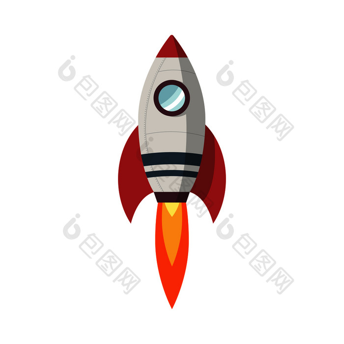火箭发射图标平设计白色背景火箭发射图标平设计