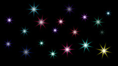 星星发光效果背景黑色的屏幕动画