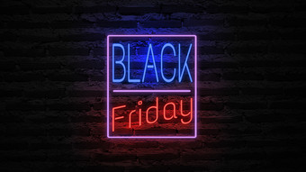 黑色的星期五霓虹灯光墙出售横幅闪烁的霓虹灯标志风格