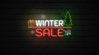 冬天出售霓虹灯光墙出售横幅闪烁的霓虹灯标志风格