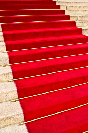 红色的地毯红色的地毯领先的的楼梯