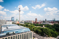 柏林从以上空中视图的中心柏林