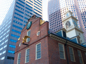 老城市大厅视图的老城市大厅波士顿