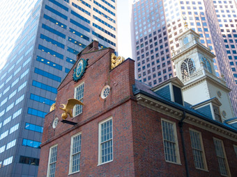 老城市大厅视图的老城市大厅波士顿
