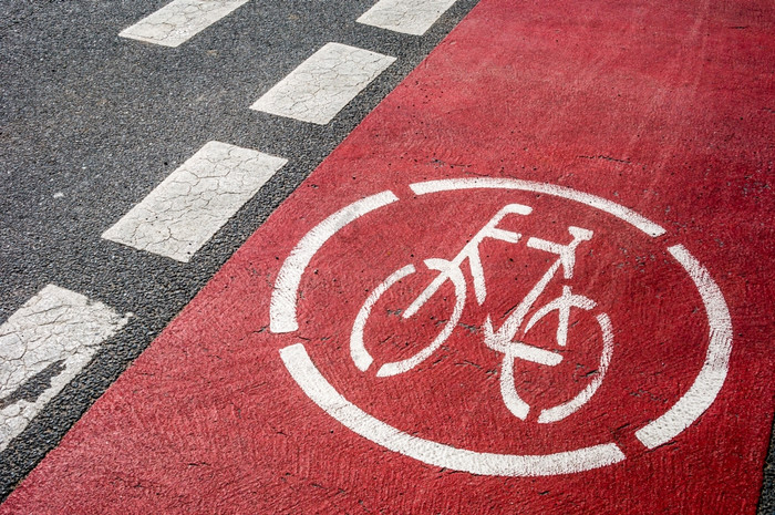 自行车专用道路象征为自行车专用道路的地面图片