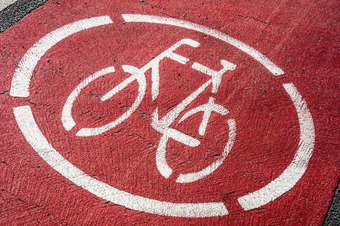 自行车专用道路象征为自行车专用道路的地面图片