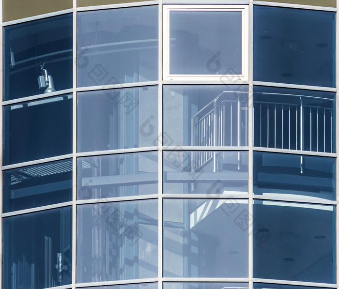 办公室建筑的大学莱比锡德国蓝色的彩色的玻璃的政府建筑