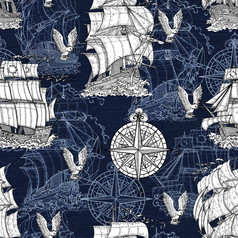 图形航海插图历史冒险概念古董运输背景