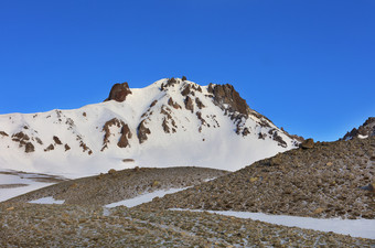 的前山erciyes<strong>清晰</strong>的阳光明媚的一天在蓝色的<strong>清晰</strong>的天空中央安纳托利亚火鸡的前山erciyes中央安纳托利亚火鸡